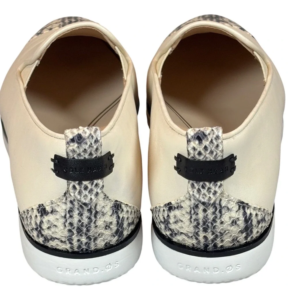 Cole Haan Grand Ambition Slip On Loafers Ivory Snakeskin Toe Womens‎ 7B